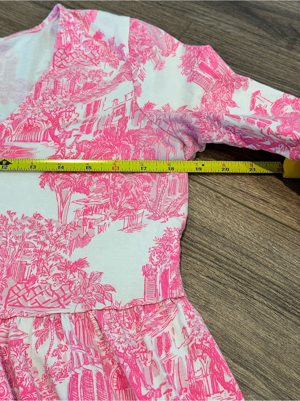 Lilly Pulitzer Jannie V-Neck Bell Sleeve Dress in Pink PB Anniversary Toile - Picture 10 of 12